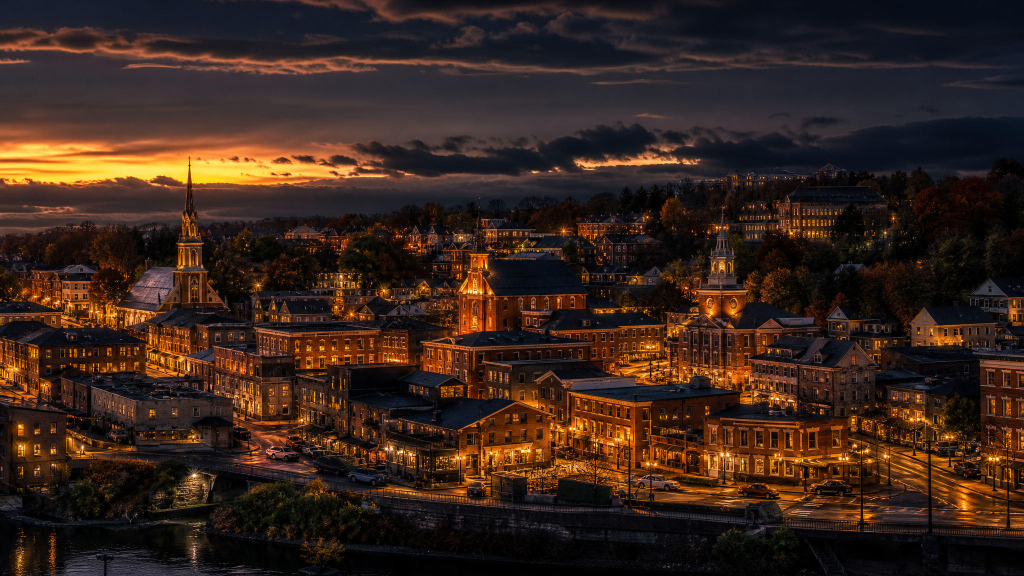 A thriving community at golden hour